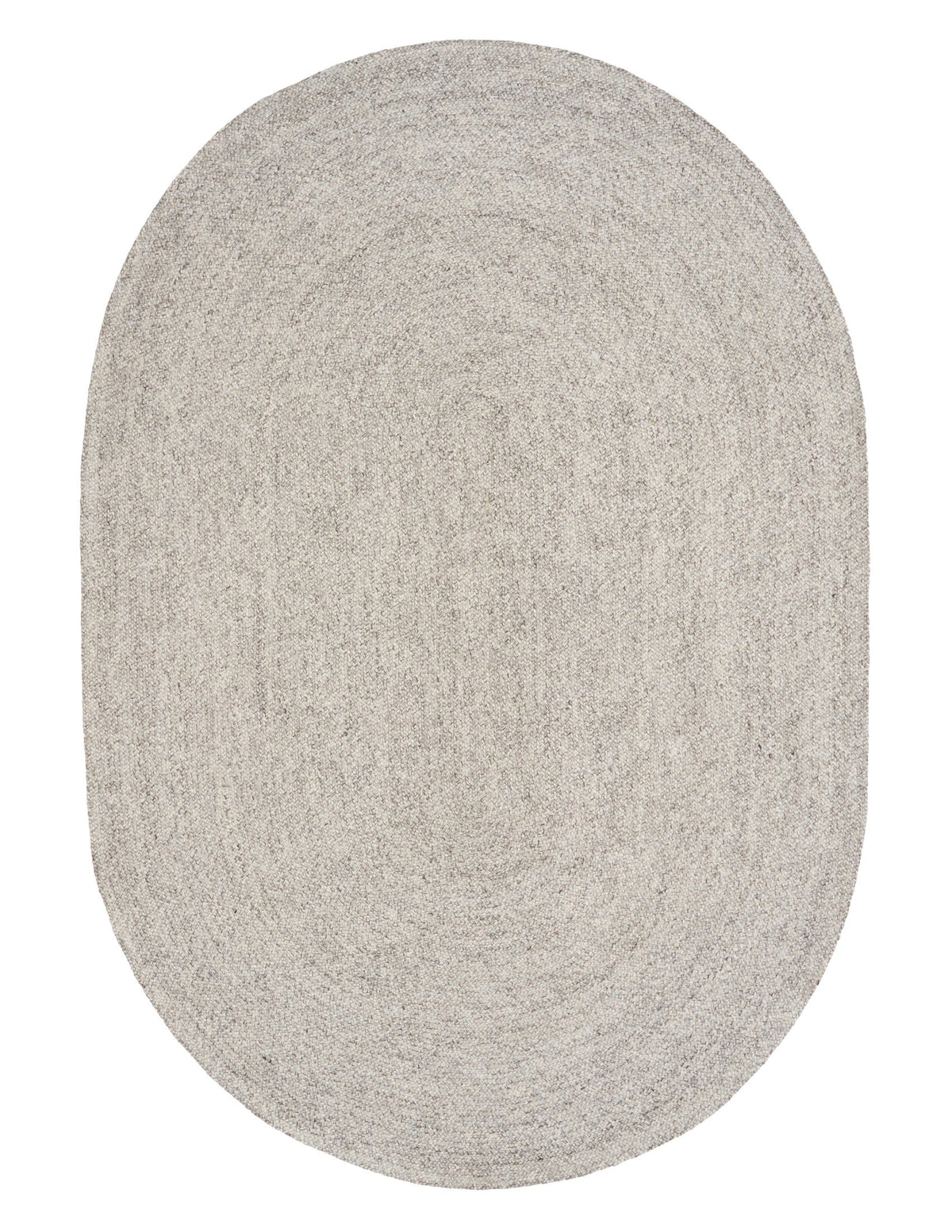Cora Smoke area rug, light gray oval rug with speckled woven texture