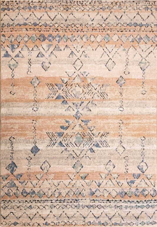 Cozy Contemporary Rug 5425 Rust Dark Beige.