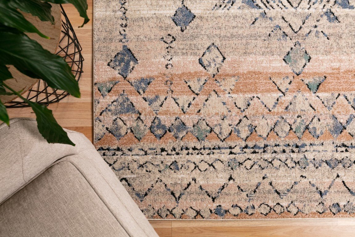 Cozy Contemporary Rug 5425 Rust Dark Beige.