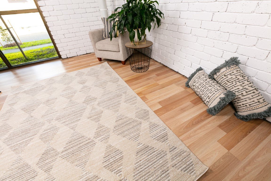 Cozy Contemporary Rug 5427 Ivory Beige.