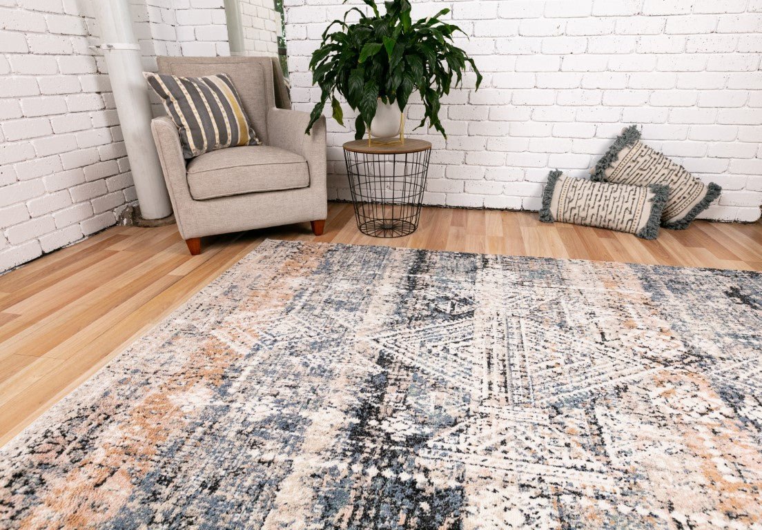 Cozy Contemporary Rug 5437 Ivory Dark Beige.