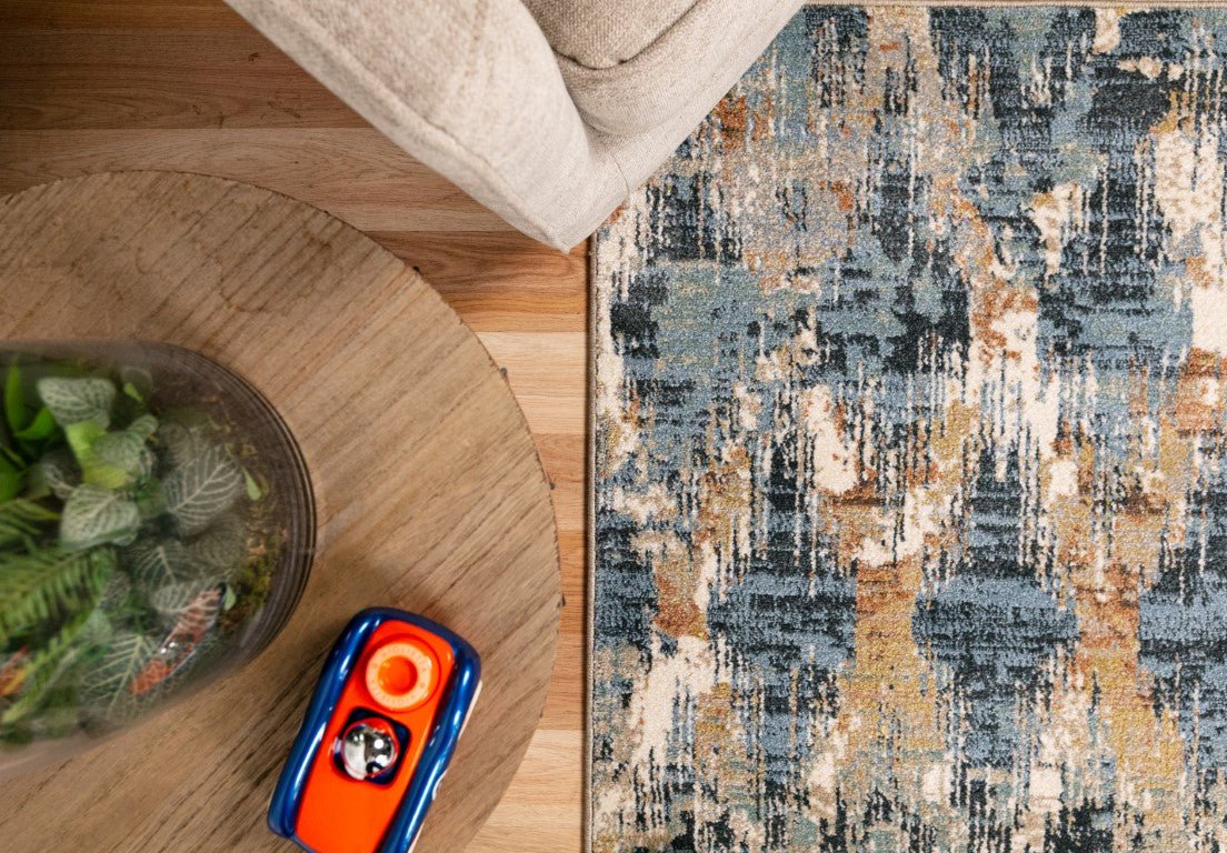 Dream Modern Area Rug  Denim Taupe.