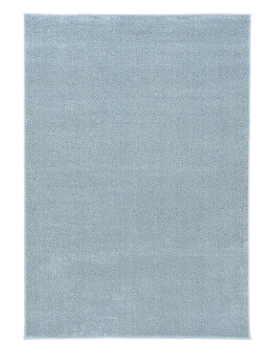 Light blue speckled textured area rug rectangle with flat woven surface