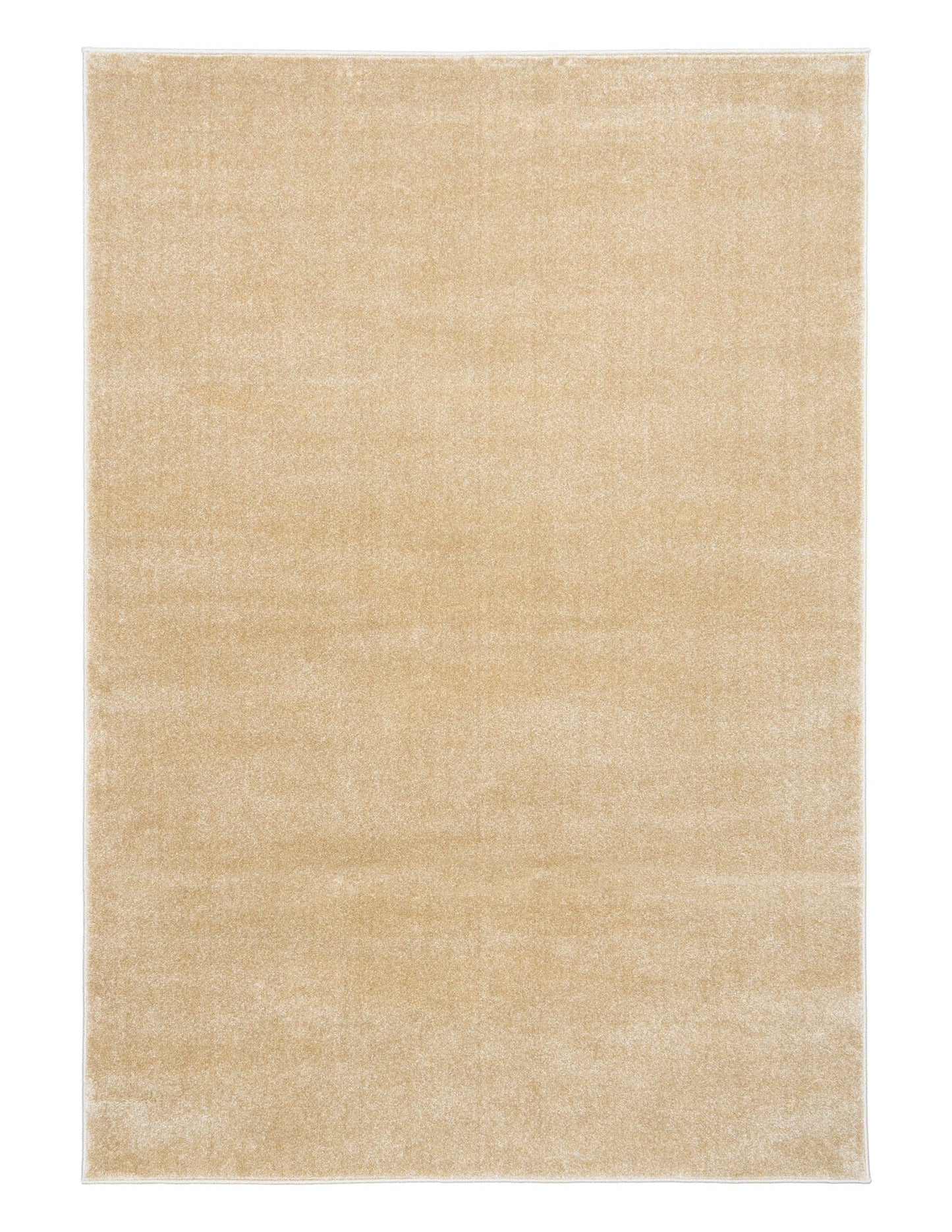 Beige area rug with subtle speckled texture and stitched border | Eclipse Nimes Modern Abstract Living Room Rug - Rugs Point Australia