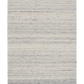 Grey wool area rug, rectangular view with speckled surface and horizontal bands