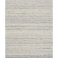 Grey wool area rug with subtle horizontal stripes and speckled texture