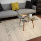 White flatweave wool rug with textured stripes and short, even pile