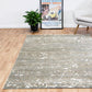 Beige multipurpose rug with distressed speckled pattern and rectangular edges