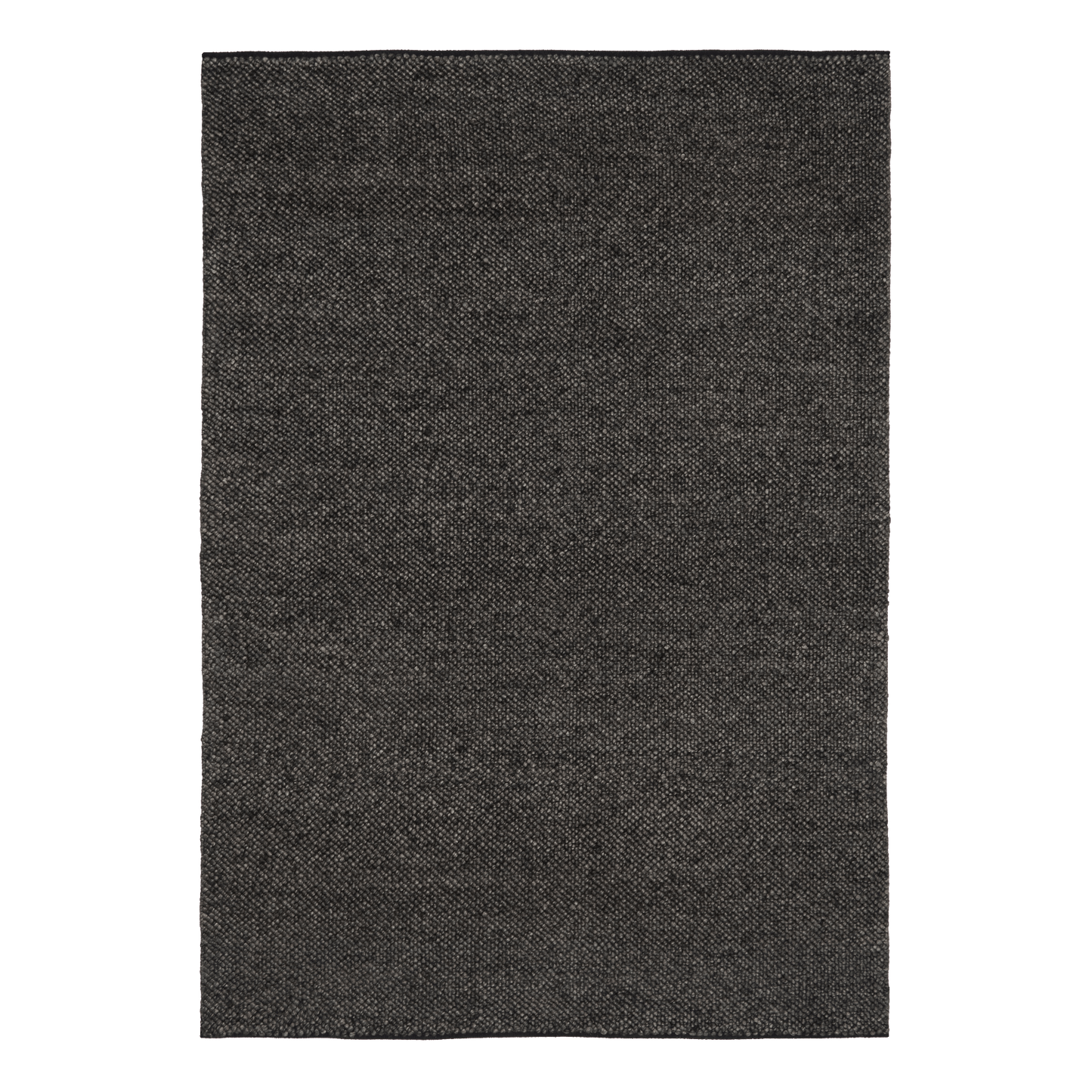 Charcoal textured area rug, flat weave pattern, rectangular