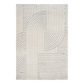Marli Soft living room rug square design with ivory and light grey outlined curves | Marli Soft Living room rug 12417 Ivory Light Grey Modern Abstract Living Room Rug - Rugs Point Australia