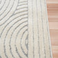 Marli Soft living room rug close-up: ivory pile with light grey curved line pattern | Marli Soft Living room rug 12417 Ivory Light Grey Modern Abstract Living Room Rug - Rugs Point Australia