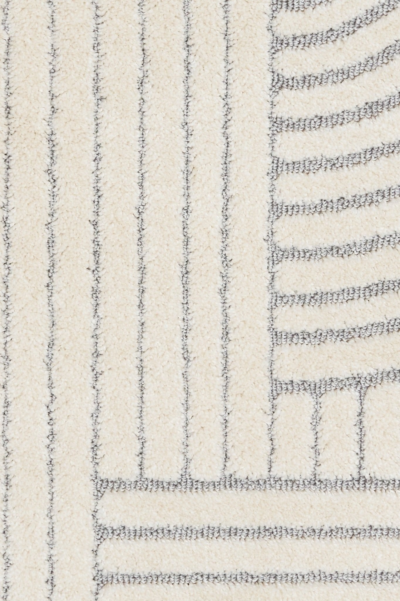 Marli Soft living room rug close-up of ivory and light grey vertical stripe blocks | Marli Soft Living room rug 12417 Ivory Light Grey Modern Abstract Living Room Rug - Rugs Point Australia