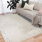 Marli Soft living room rug, ivory with light grey abstract curved and striped pattern | Marli Soft Living room rug 12417 Ivory Light Grey Modern Abstract Living Room Rug - Rugs Point Australia