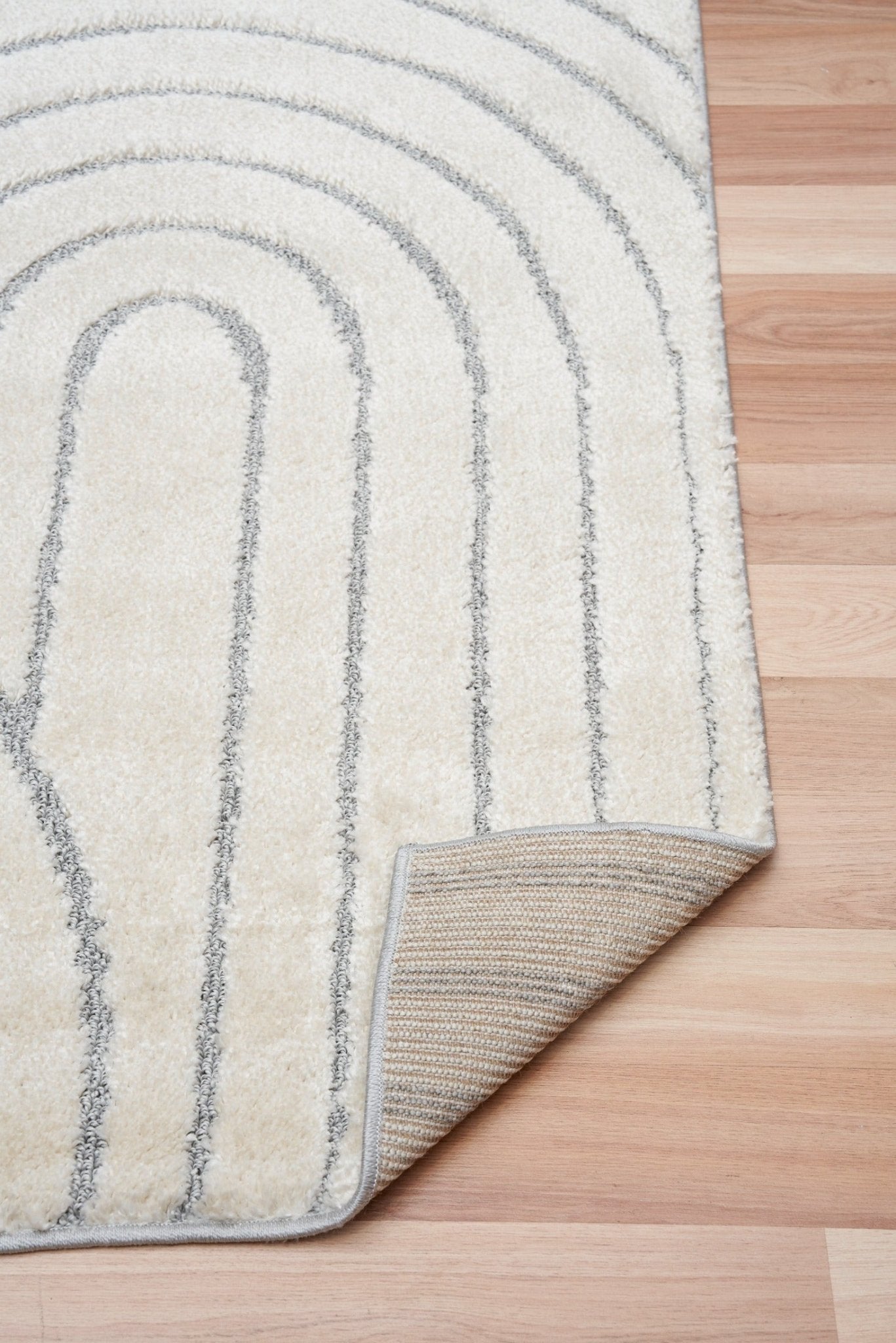 Marli Shagg Rug 12415 Ivory Light Grey.