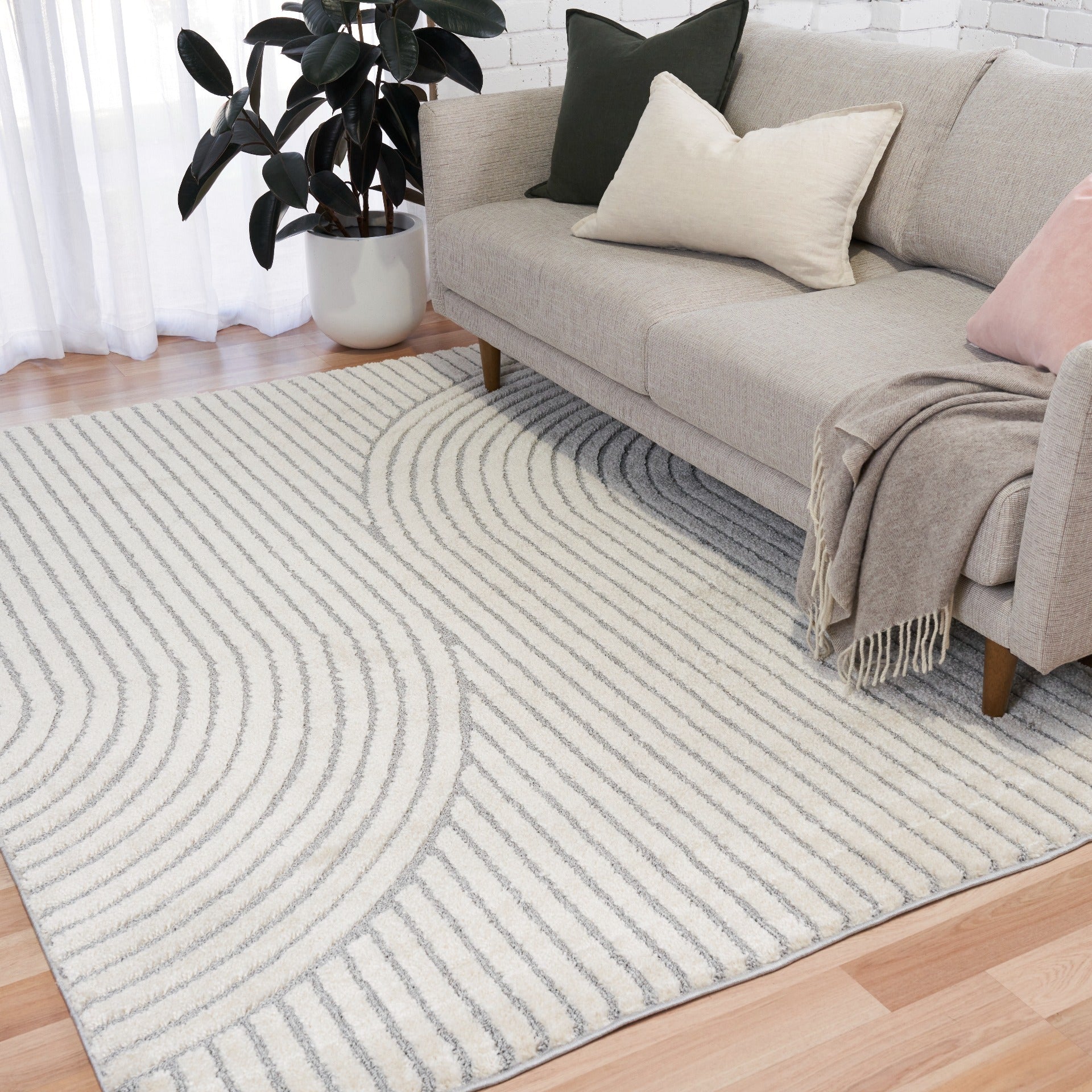Marli Turkish rug 12416 Ivory Light Grey.