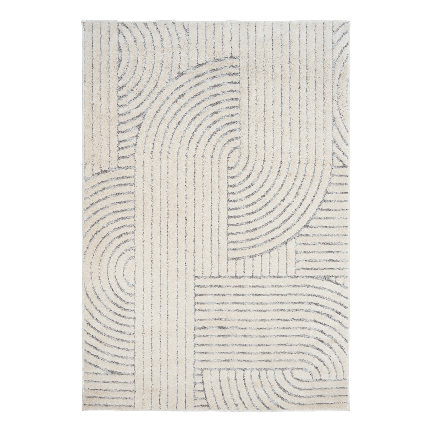 Marli Soft Living room rug 12417 Ivory Light Grey.