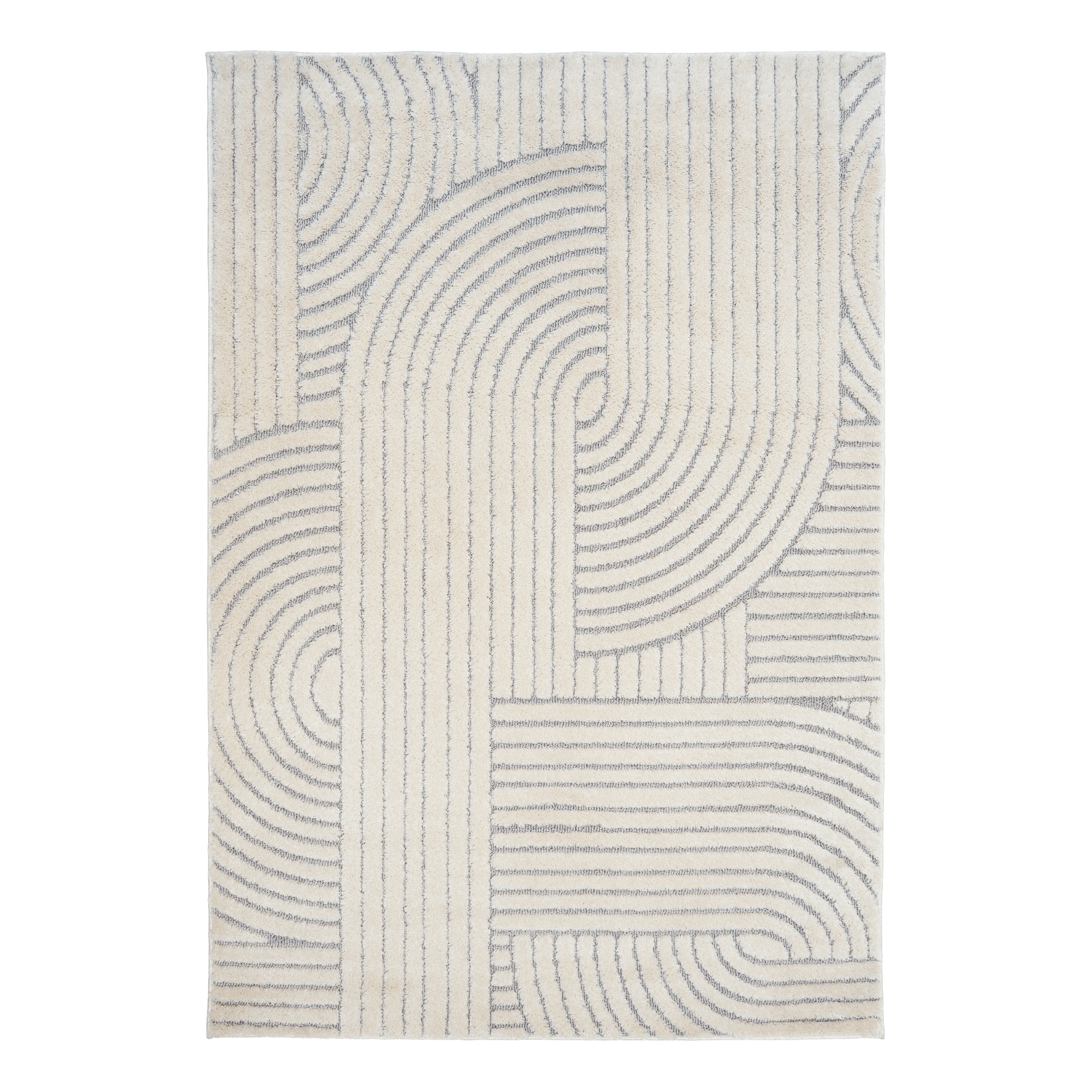 Marli Soft Living room rug 12417 Ivory Light Grey.