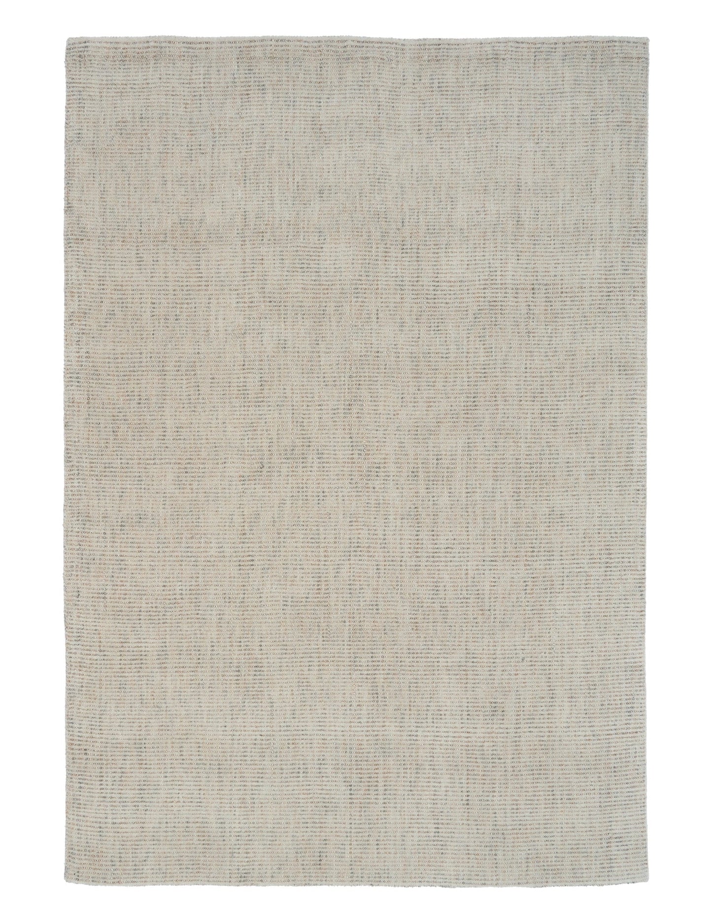 Light gray woven square area rug with straight border and tight texture