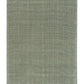 Rectangular green area rug flat on white background, textured woven surface