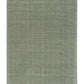 Rectangular green area rug with subtle texture and straight hemmed edges