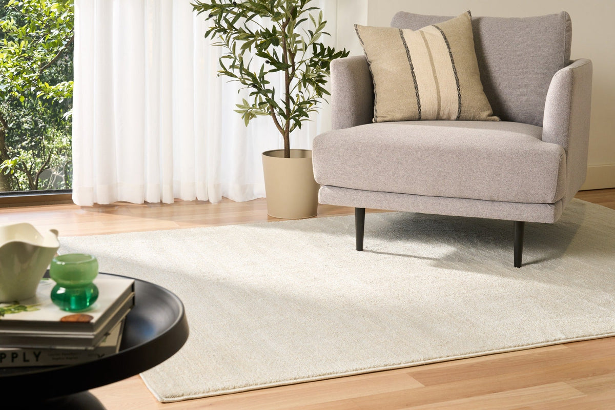 Ivory Polypropylene Area Rug , Soft & Stain Resistant , Nori - rug image 1