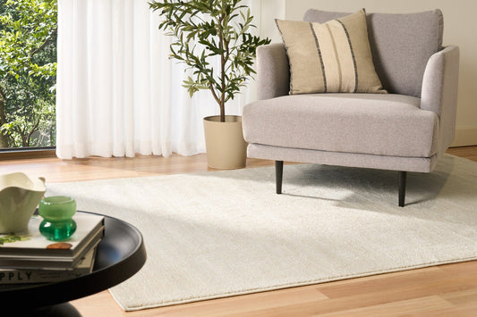 Ivory Polypropylene Area Rug , Soft & Stain Resistant , Nori - rug image 1