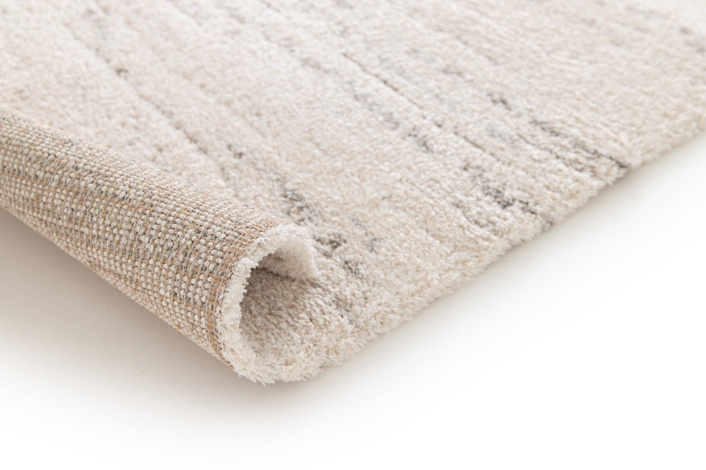 Off-white textured rug with tightly woven edge and visible looped pile | Odessa 64604 562 Modern Abstract Polypropylene Area Rug - Rugs Point Australia