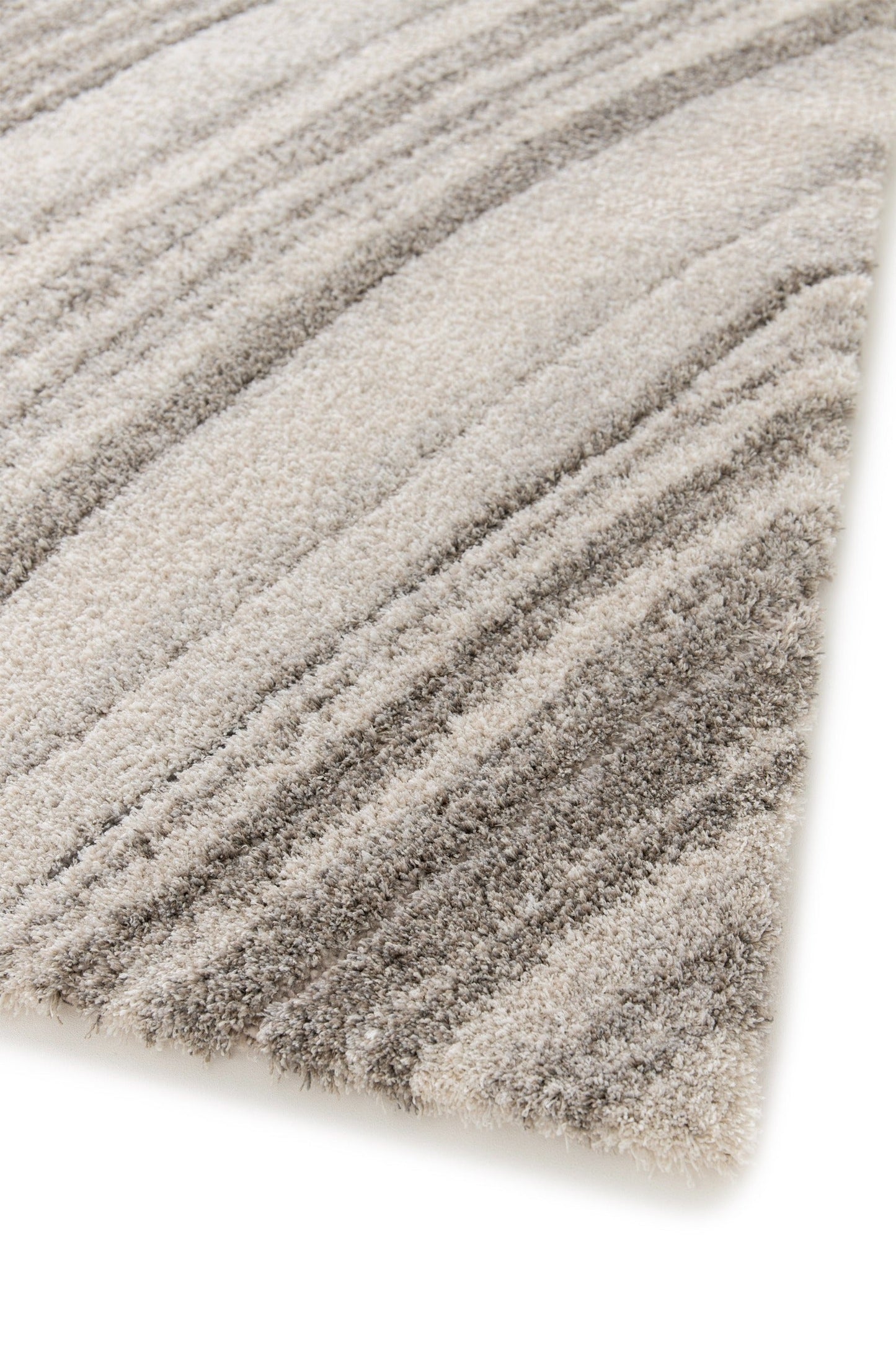 Striped low-pile area rug with diagonal rows in light gray and dark gray | Odessa 64607 382 Modern Abstract Living Room Rug - Rugs Point Australia
