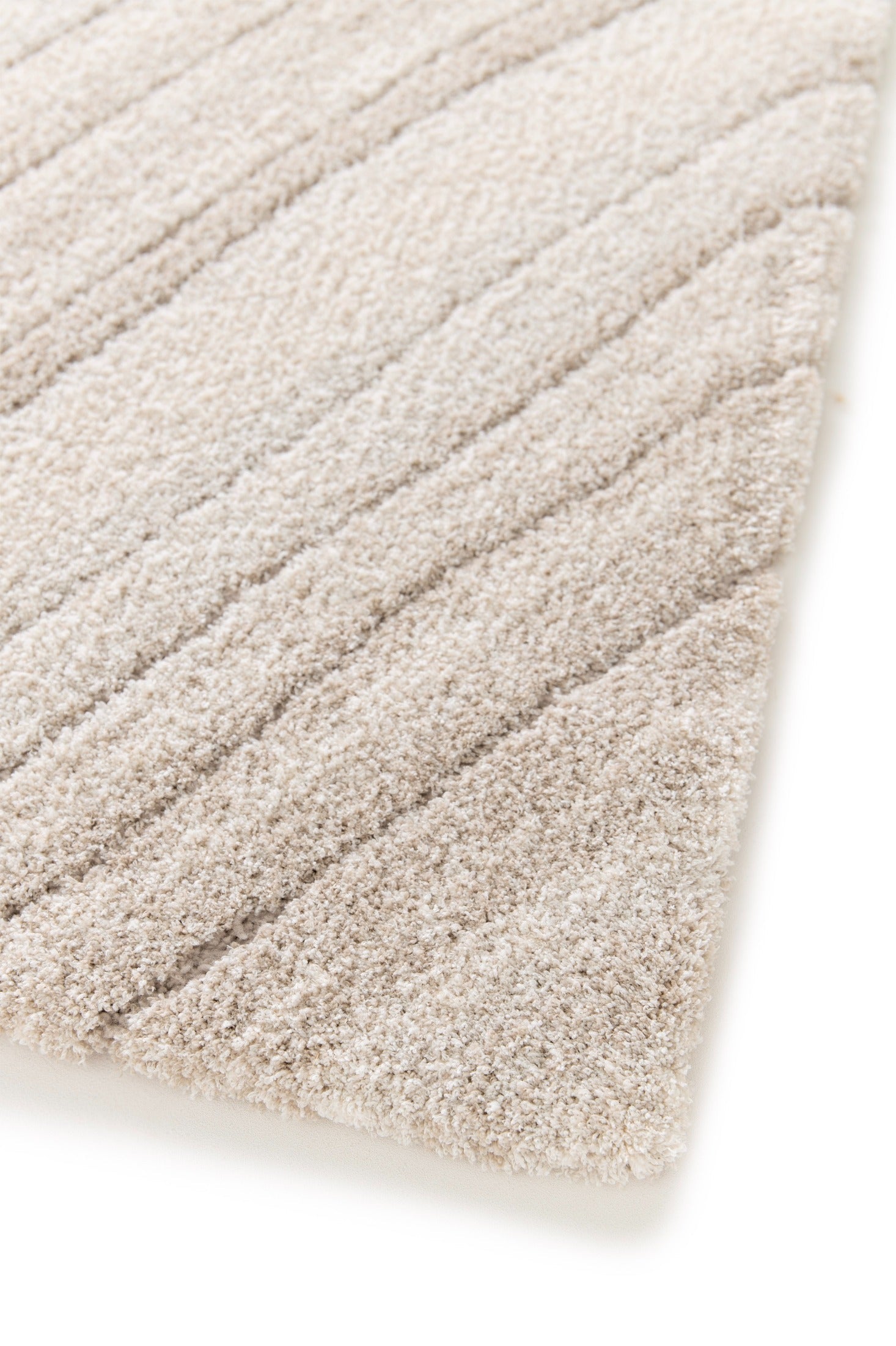 Beige textured area rug with narrow stripe pattern across the surface | Odessa 64607 561 Modern Polypropylene Area Rug - Rugs Point Australia