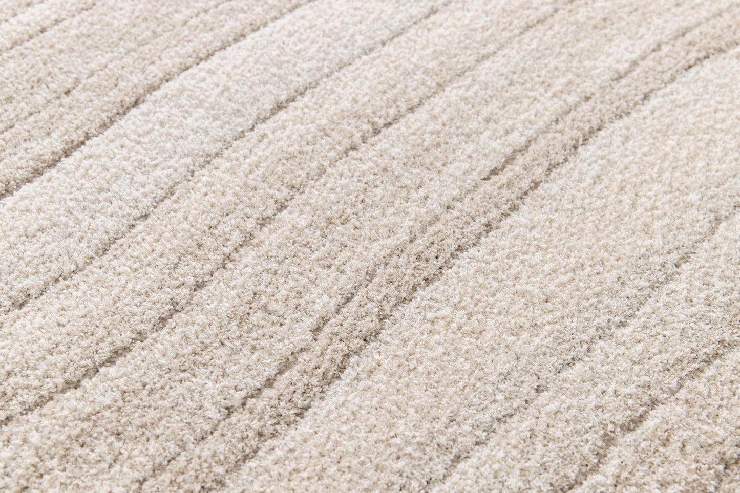 Cream-beige area rug texture with fine stripe pattern detail | Odessa 64607 561 Modern Polypropylene Area Rug - Rugs Point Australia