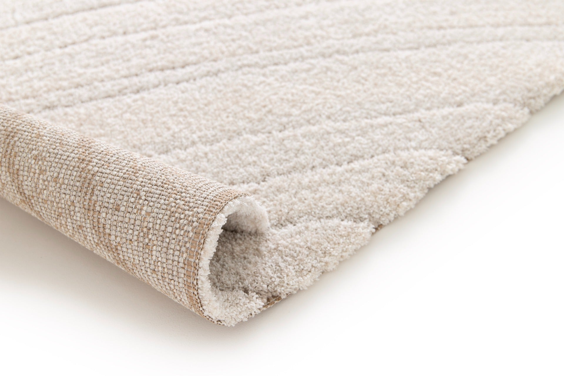 Light beige rug corner with folded edge and plush low pile | Odessa 64607 571 Modern Abstract Floor Rug - Rugs Point Australia