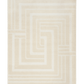 Ozlo ecru patterned area rug, centered square Greek key motif