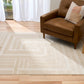Ozlo ecru patterned area rug with geometric design