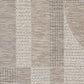 Close-up of linen patchwork rug texture with grid bands and dotted weave