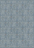 Dusky blue floral area rug with small multi-color motifs, flat weave. | Prudence Affordable Rug 17201 Dusky Blue Contemporary Polypropylene Area Rug - Rugs Point Australia