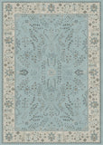 Duckegg blue floor rug with ornate floral medallion and decorative border pattern | Prudence floor Rug 17204 Duckegg Blue Contemporary Living Room Rug - Rugs Point Australia