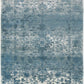 Blue distressed patterned area rug with light border | Raffia 7444 Sky Modern Polypropylene Area Rug - Rugs Point Australia