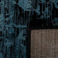 Raffia floor rug corner close-up with textured pile and dark blue pattern | Raffia Floor Rug 7444 Ink Modern Abstract Living Room Rug - Rugs Point Australia