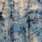 Close-up of blue and cream distressed rug texture with speckled pattern | Raffia Mat 1440 Sky Modern Abstract Living Room Rug - Rugs Point Australia