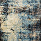 Rectangular rug with blue, cream, and dark navy abstract distressed pattern | Raffia Mat 1440 Sky Modern Abstract Living Room Rug - Rugs Point Australia