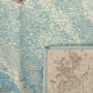 Sea blue rug detail with textured surface and beige border trim | Raffia Medium Rug 5507 Sea Textured Woven Floor Rug - Rugs Point Australia