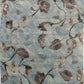 Blue area rug with dense leaf and floral pattern in beige and brown | Raffia Medium Rug 5507 Sea Textured Woven Floor Rug - Rugs Point Australia