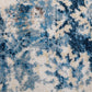 Close-up of sky blue and cream floral rug pattern with textured fibers | Raffia Rug 0444 Sky Textured Woven Floor Rug - Rugs Point Australia