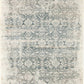 Raffia rug in Frost with distressed teal and cream damask pattern | Raffia rug 1804 Frost Vintage Traditional Floor Rug - Rugs Point Australia