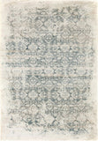 Raffia rug in Frost with distressed teal and cream damask pattern | Raffia rug 1804 Frost Vintage Traditional Floor Rug - Rugs Point Australia
