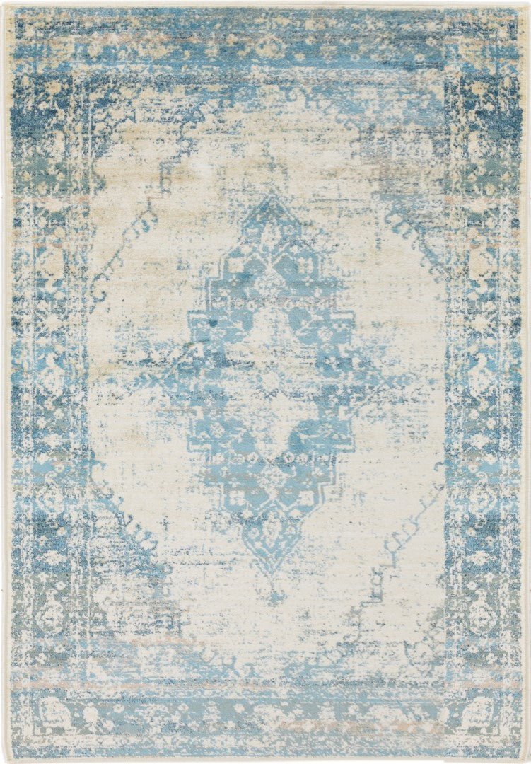 Raffia Rug 2367 Blue colour.