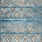 Blue raffia-style area rug with geometric diamond patterns in beige and navy | Raffia Rug 2367 Blue colour Modern Abstract Floor Rug - Rugs Point Australia