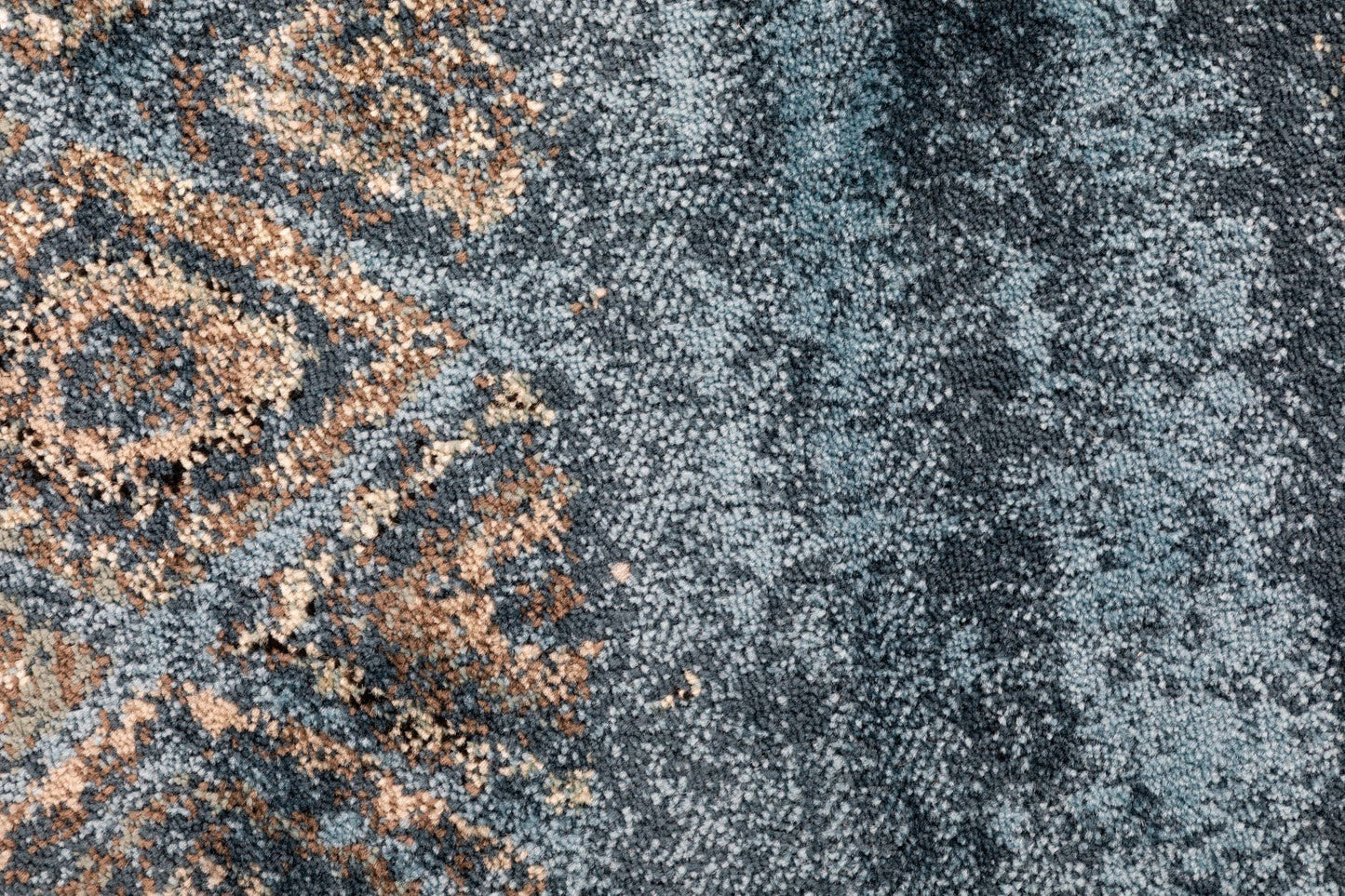 Close-up of blue rug texture with scattered beige diamond motif | Raffia Rug 2367 Blue colour Modern Abstract Floor Rug - Rugs Point Australia