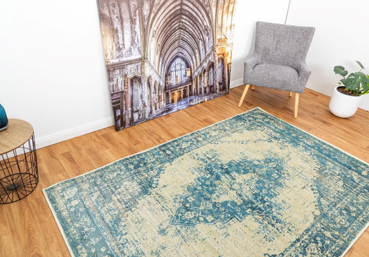 Raffia Floor carpet 2366 Sky blue color.