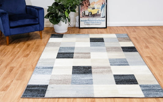 Raffia Rug 0923 Blue Ivory.